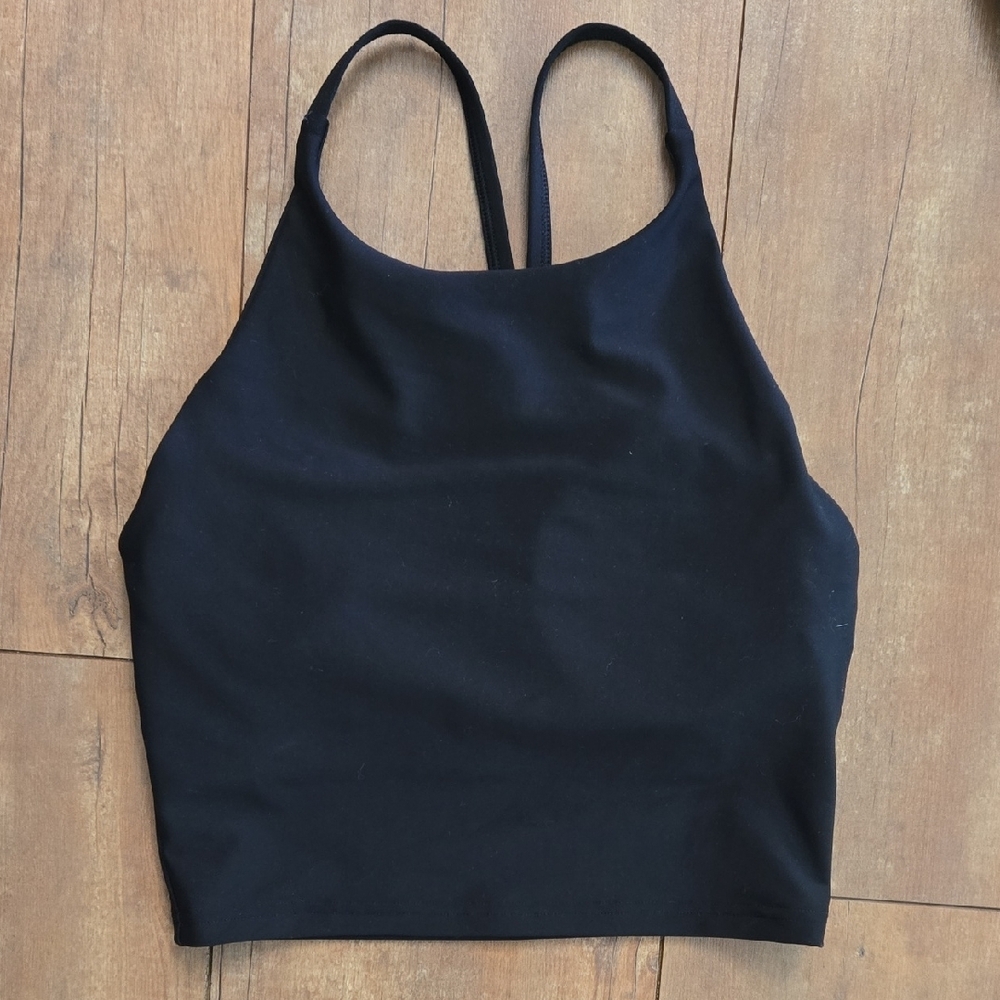 Old Navy ACTIVE Black Strappy Crop Top